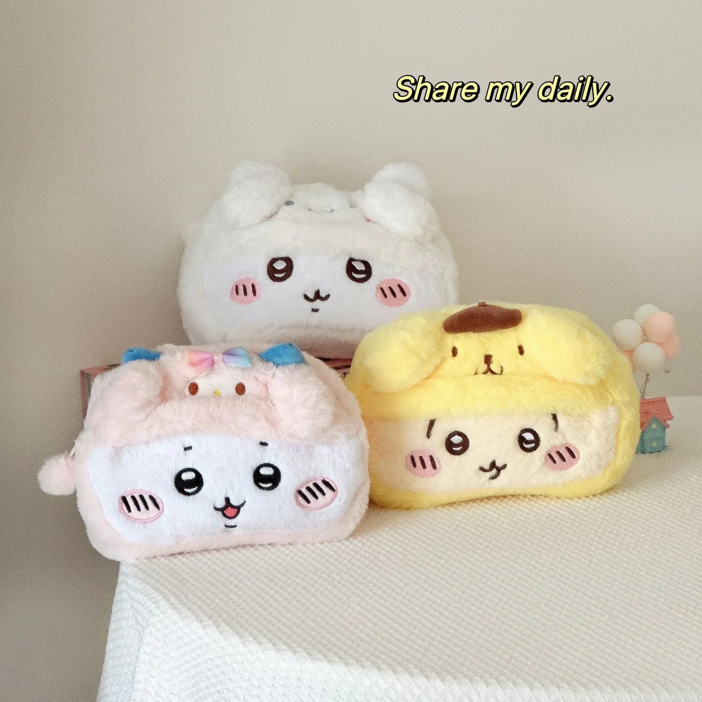 Trousse Kawaii Peluche Chat – Style INS Coréen, Pochette Douce & Grande Capacité