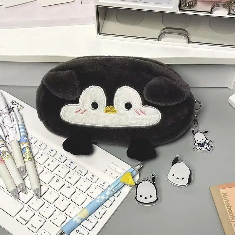 Trousse Kawaii Pingouin – Peluche Douce & Grande Capacité pour Stylos