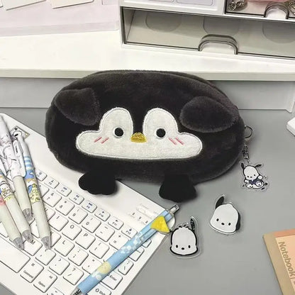 Trousse Kawaii Pingouin – Peluche Douce & Grande Capacité pour Stylos