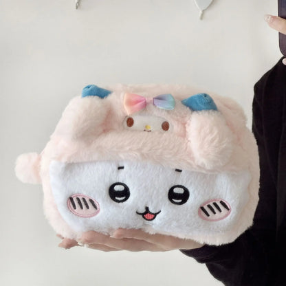 Trousse Kawaii Peluche Chat – Style INS Coréen, Pochette Douce & Grande Capacité