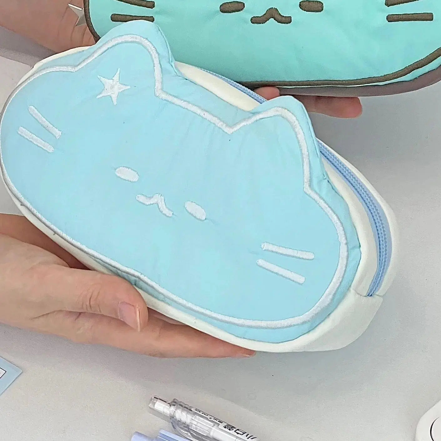 Trousse Kawaii Chat – Style INS Coréen, Grande Capacité & Design Original