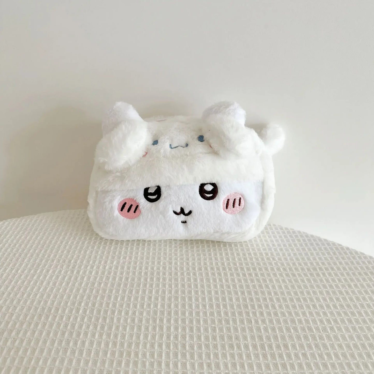Trousse Kawaii Peluche Chat – Style INS Coréen, Pochette Douce & Grande Capacité