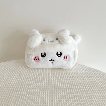 Trousse Kawaii Peluche Chat – Style INS Coréen, Pochette Douce & Grande Capacité