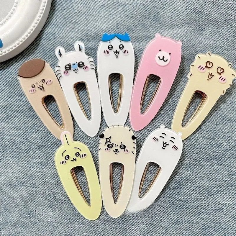Barrettes Kawaii Animaux Sourire – Set de 4 Clips