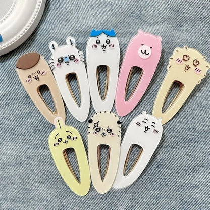 Barrettes Kawaii Animaux Sourire – Set de 4 Clips