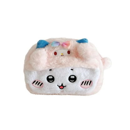 Trousse Kawaii Peluche Chat – Style INS Coréen, Pochette Douce & Grande Capacité