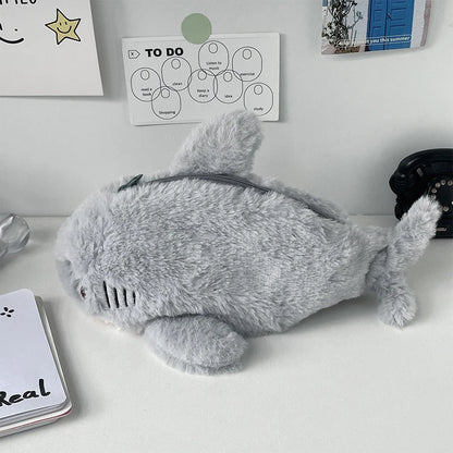 Trousse Kawaii Requin – Peluche Océan Douce & Grande Capacité