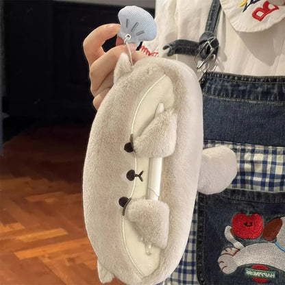 Trousse Kawaii Pingouin – Peluche Douce & Grande Capacité pour Stylos