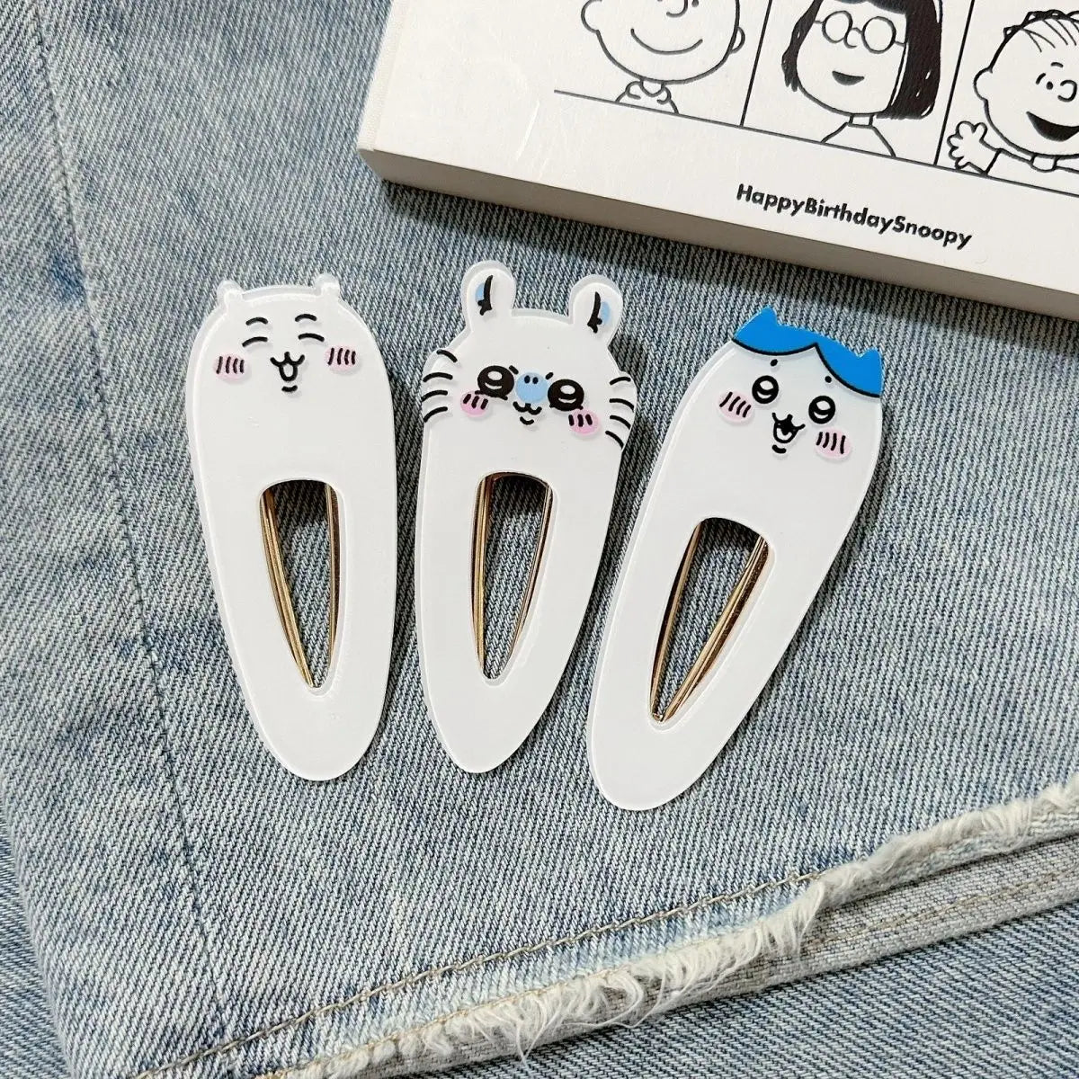 Barrettes Kawaii Animaux Sourire – Set de 4 Clips