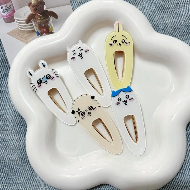 Barrettes Kawaii Animaux Sourire – Set de 4 Clips