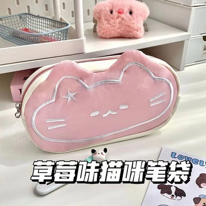 Trousse Kawaii Chat – Style INS Coréen, Grande Capacité & Design Original