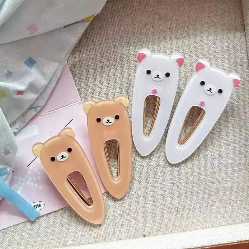Barrettes Kawaii Rilakkuma – Pinces à Cheveux Ours Japonaises