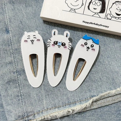 Barrettes Kawaii Animaux Sourire – Set de 4 Clips
