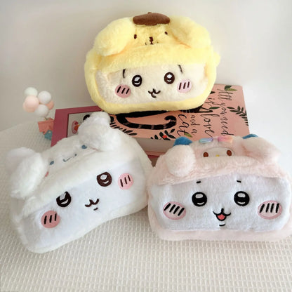 Trousse Kawaii Peluche Chat – Style INS Coréen, Pochette Douce & Grande Capacité