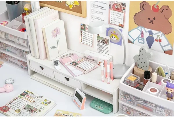 Support de Bureau Kawaii – Rangement pour Ordinateur, Fournitures & Stationery, Support Écran