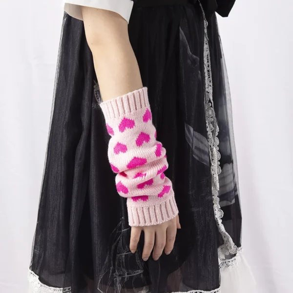 Mitaines Sans Doigts Cœur Y2K Goth Lolita : Affirmez Votre Style Unique avec une Touche d'Amour !