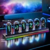 Horloge Digitale Rétro Nixie Tube RGB – Contrôle Wi-Fi, Lumière Analogique IPS, Mode Météo & APP