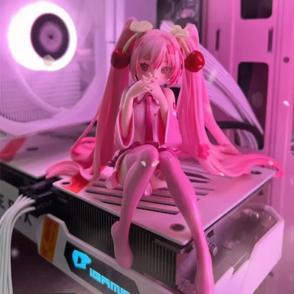 Figurine Sakura Hatsune Miku – Décoration de Bureau Kawaii, Cadeau Handmade