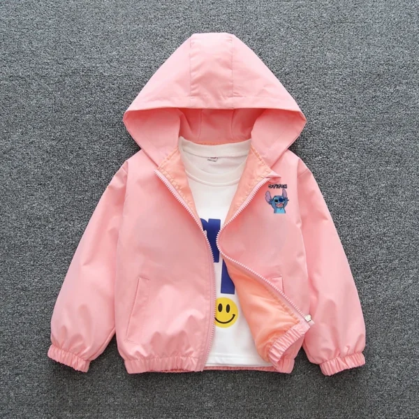 Veste Lilo et Stitch Enfant 2025 – Manteau Bébé Fille & Garçon Zippé