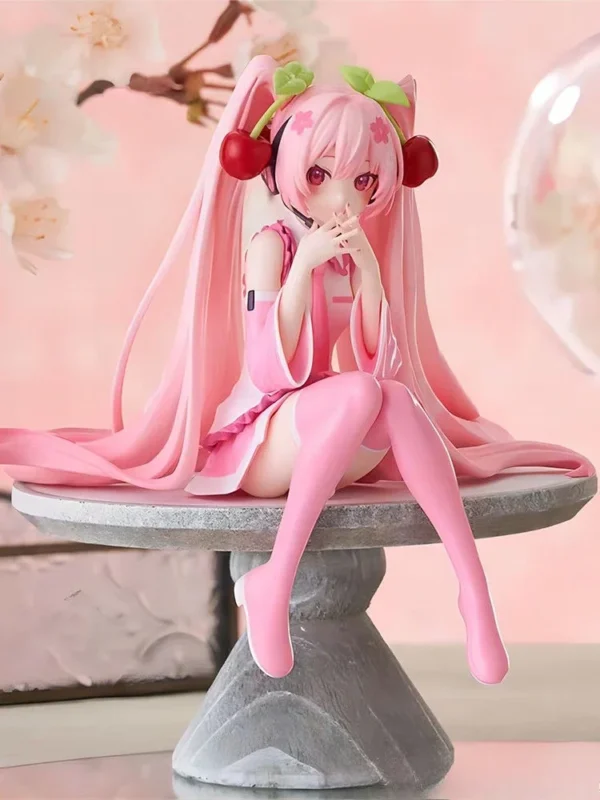 Figurine Sakura Hatsune Miku – Décoration de Bureau Kawaii, Cadeau Handmade