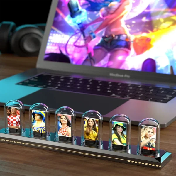 Horloge Digitale Rétro Nixie Tube RGB – Contrôle Wi-Fi, Lumière Analogique IPS, Mode Météo & APP