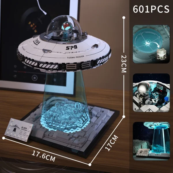 Soucoupe Volante Alien – Jeu de Construction Spatiale Kawaii UFO