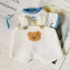 Lina Bear 30cm Doll Clothes Handmade Change Clothes T-shirt and Suspenders Suit Stuffed Cartoon Jointed Bear Dolls Outfit