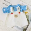 Lina Bear 30cm Doll Clothes Handmade Change Clothes T-shirt and Suspenders Suit Stuffed Cartoon Jointed Bear Dolls Outfit