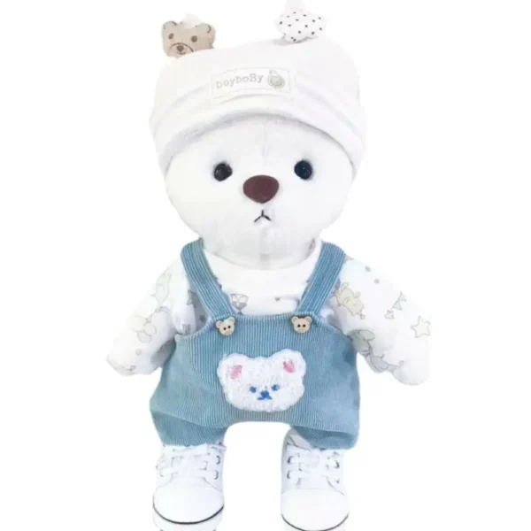 Lina Bear 30cm Doll Clothes Handmade Change Clothes T-shirt and Suspenders Suit Stuffed Cartoon Jointed Bear Dolls Outfit