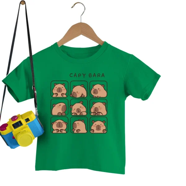 Children's Clothing Kawaii Cartoon Capybara Print Short Sleeve T-shirt Cute Capybara Lover Gift Animal Capybaras Harajuku Tshirt