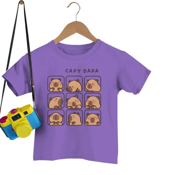 Children's Clothing Kawaii Cartoon Capybara Print Short Sleeve T-shirt Cute Capybara Lover Gift Animal Capybaras Harajuku Tshirt