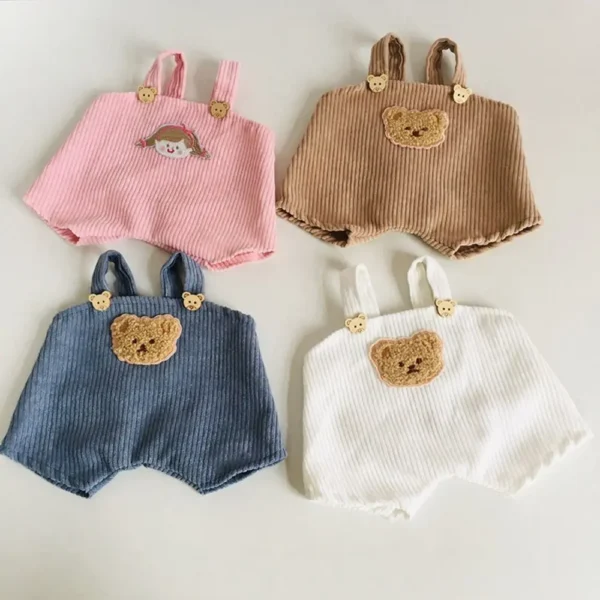 Lina Bear 30cm Doll Clothes Handmade Change Clothes T-shirt and Suspenders Suit Stuffed Cartoon Jointed Bear Dolls Outfit