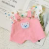 Lina Bear 30cm Doll Clothes Handmade Change Clothes T-shirt and Suspenders Suit Stuffed Cartoon Jointed Bear Dolls Outfit