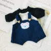 Lina Bear 30cm Doll Clothes Handmade Change Clothes T-shirt and Suspenders Suit Stuffed Cartoon Jointed Bear Dolls Outfit