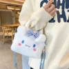 Kawaii Sanrio Plush Bag Hellokitty Kuromi Cinnamoroll Anime Cartoon Handbag Crossbody Cosmetic Travel Storage Bags Girls Gifts