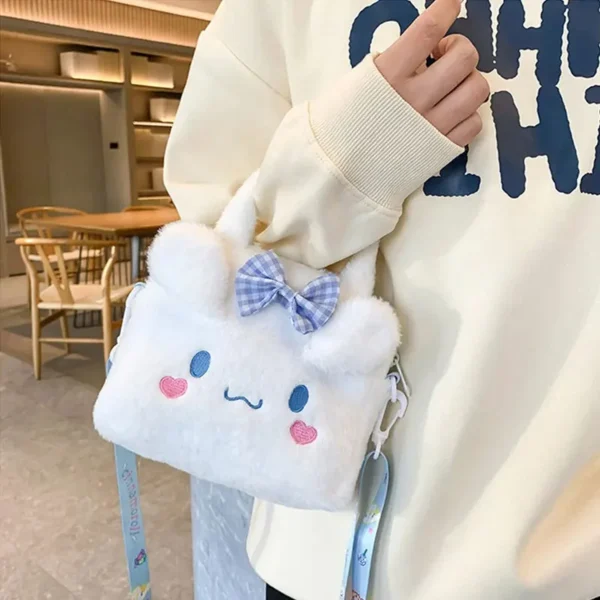 Kawaii Sanrio Plush Bag Hellokitty Kuromi Cinnamoroll Anime Cartoon Handbag Crossbody Cosmetic Travel Storage Bags Girls Gifts