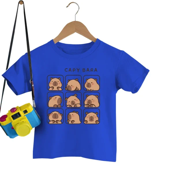 Children's Clothing Kawaii Cartoon Capybara Print Short Sleeve T-shirt Cute Capybara Lover Gift Animal Capybaras Harajuku Tshirt