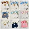 Lina Bear 30cm Doll Clothes Handmade Change Clothes T-shirt and Suspenders Suit Stuffed Cartoon Jointed Bear Dolls Outfit