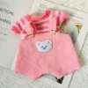 Lina Bear 30cm Doll Clothes Handmade Change Clothes T-shirt and Suspenders Suit Stuffed Cartoon Jointed Bear Dolls Outfit