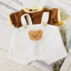 Lina Bear 30cm Doll Clothes Handmade Change Clothes T-shirt and Suspenders Suit Stuffed Cartoon Jointed Bear Dolls Outfit