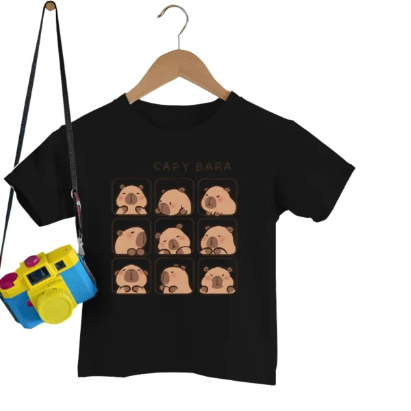 Children's Clothing Kawaii Cartoon Capybara Print Short Sleeve T-shirt Cute Capybara Lover Gift Animal Capybaras Harajuku Tshirt