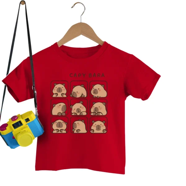 Children's Clothing Kawaii Cartoon Capybara Print Short Sleeve T-shirt Cute Capybara Lover Gift Animal Capybaras Harajuku Tshirt